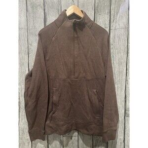 Men's Polar Fleece Half Zip Sweatshirt - Goodfellow & Co Brown